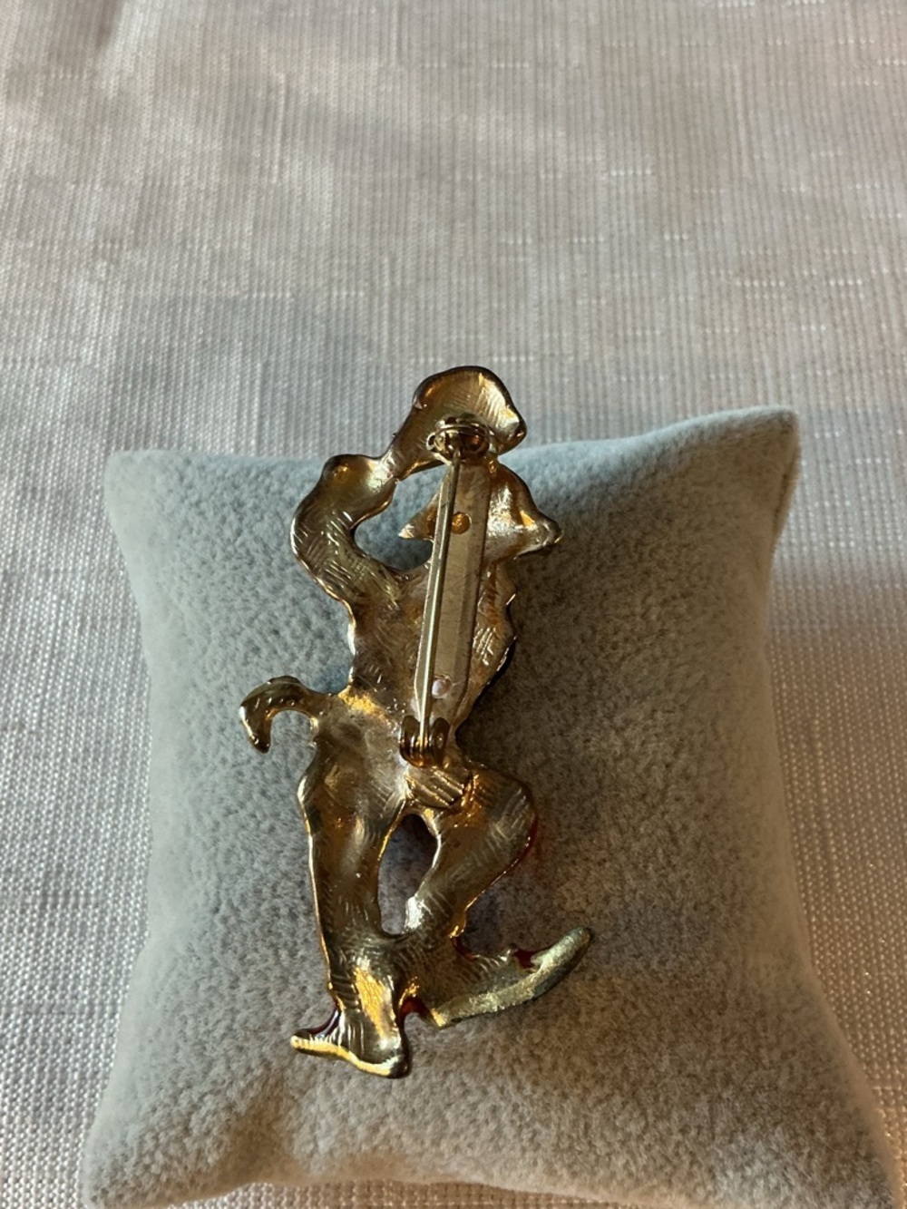 Clown or Classic Harlequin Jester Multicolored Enamel Gold Tone Brooch - Picture 3 of 3